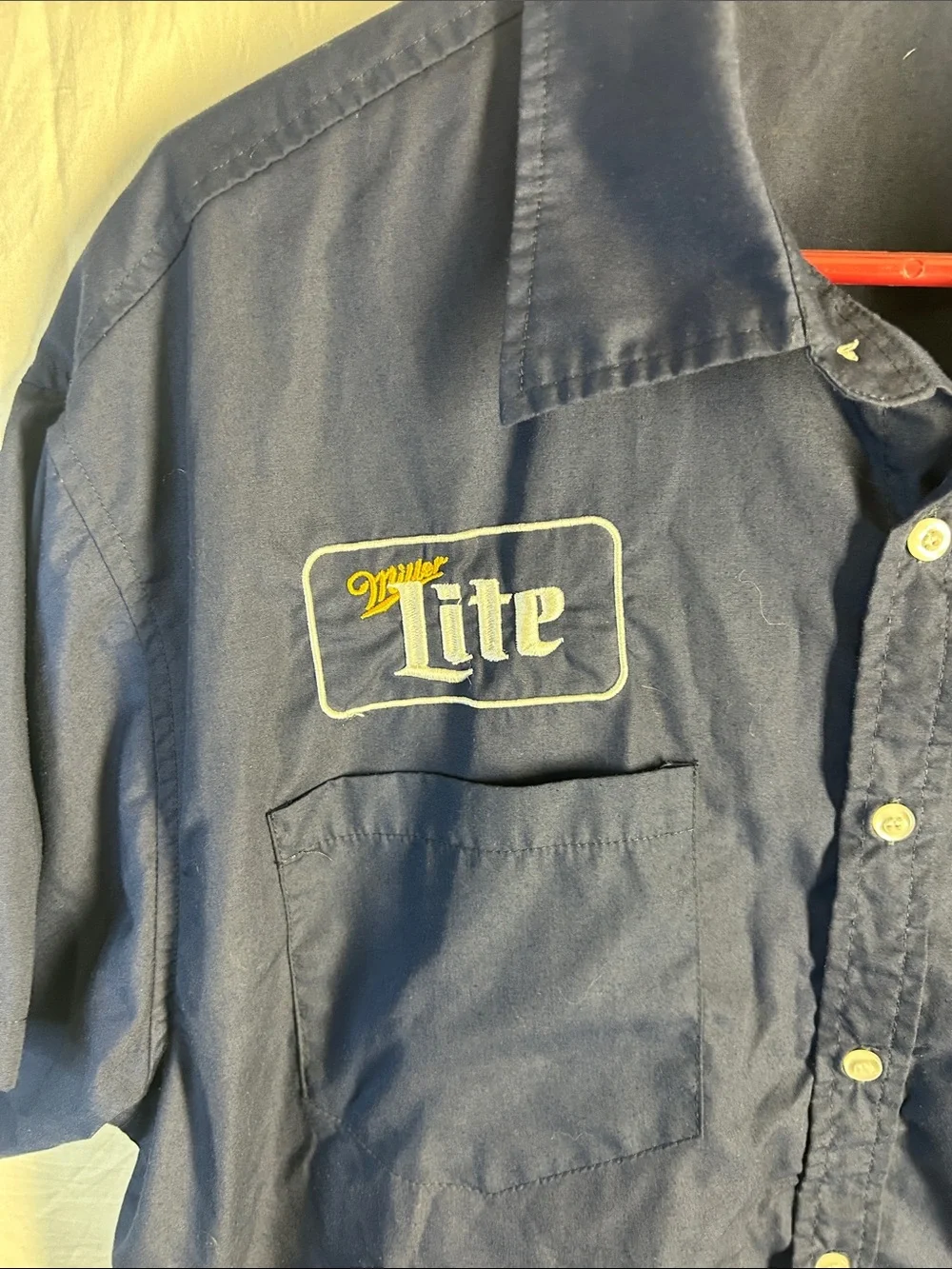 Navy Short-Sleeve Brewers Button-Up Work Shirt